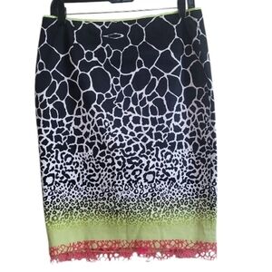 ELIE TAHARI Women’s Penelope Animal Print Pencil Skirt Size 8